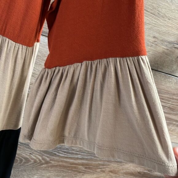 Indigo Soul Ladies Boho Casual Dress Tunic Size L, Rust,Tan&Black,New with Tags - Picture 4 of 7